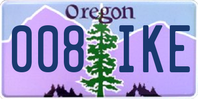 OR license plate 008IKE