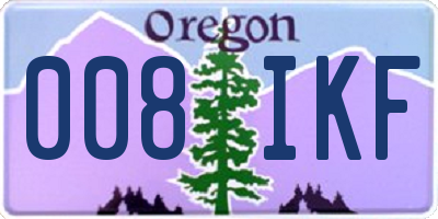 OR license plate 008IKF