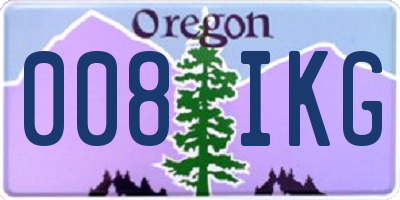 OR license plate 008IKG