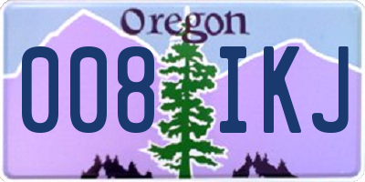 OR license plate 008IKJ
