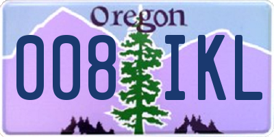 OR license plate 008IKL