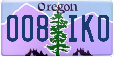 OR license plate 008IKO