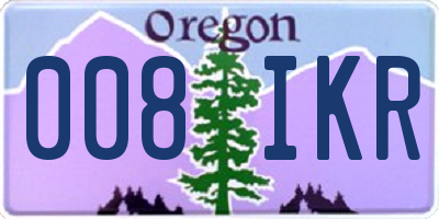 OR license plate 008IKR