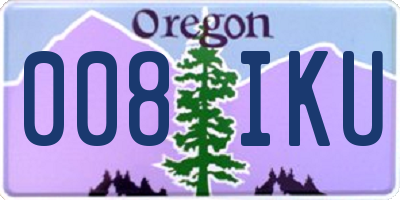 OR license plate 008IKU