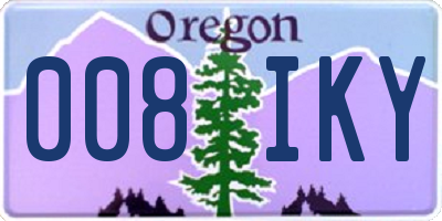 OR license plate 008IKY