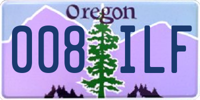 OR license plate 008ILF