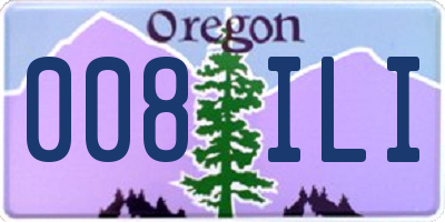OR license plate 008ILI