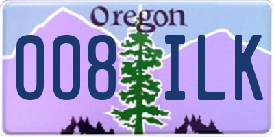 OR license plate 008ILK