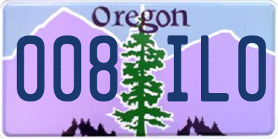 OR license plate 008ILO