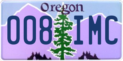 OR license plate 008IMC