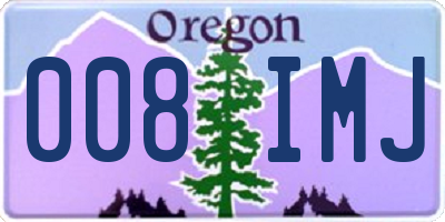 OR license plate 008IMJ