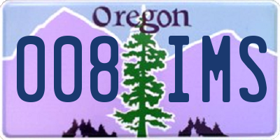 OR license plate 008IMS