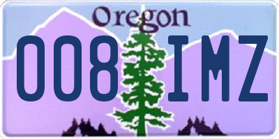 OR license plate 008IMZ
