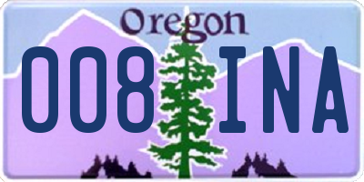 OR license plate 008INA