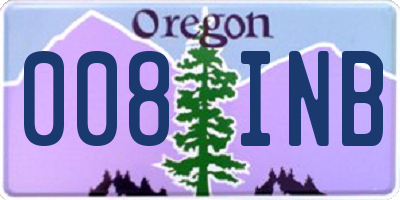 OR license plate 008INB