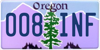 OR license plate 008INF