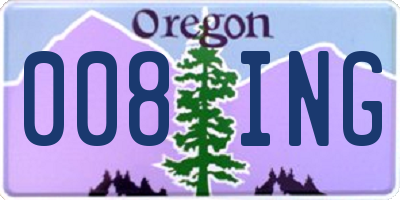 OR license plate 008ING