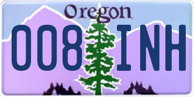 OR license plate 008INH