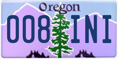 OR license plate 008INI