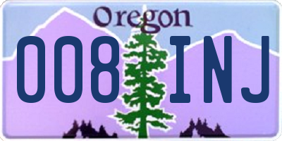 OR license plate 008INJ