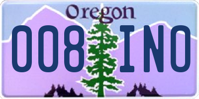 OR license plate 008INO