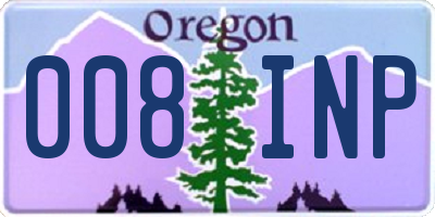 OR license plate 008INP