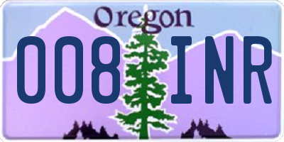 OR license plate 008INR