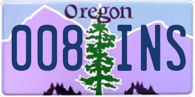 OR license plate 008INS