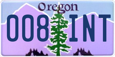 OR license plate 008INT