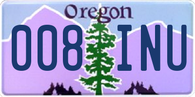 OR license plate 008INU