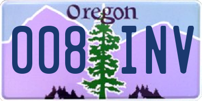 OR license plate 008INV