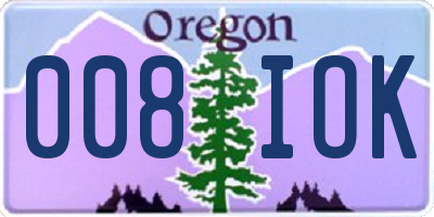 OR license plate 008IOK