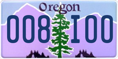 OR license plate 008IOO