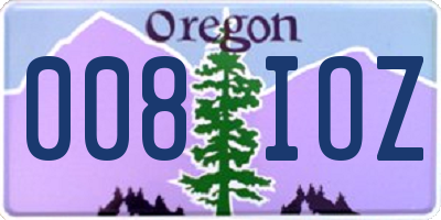 OR license plate 008IOZ