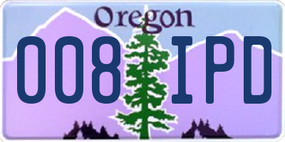 OR license plate 008IPD