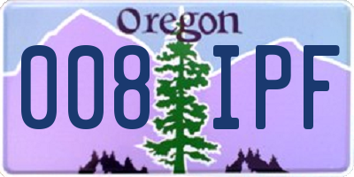 OR license plate 008IPF