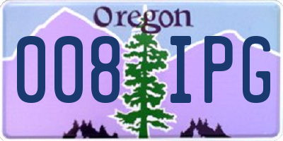 OR license plate 008IPG