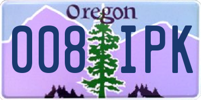 OR license plate 008IPK