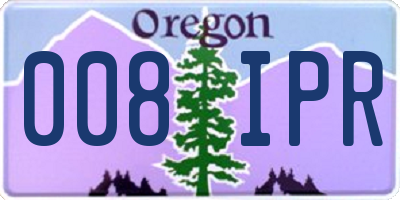 OR license plate 008IPR