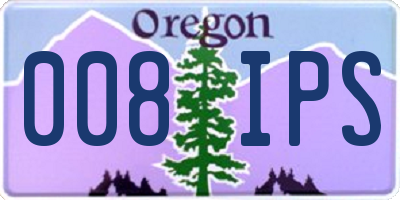 OR license plate 008IPS