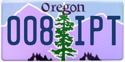 OR license plate 008IPT