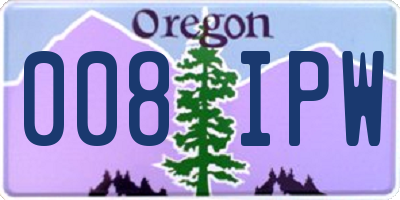 OR license plate 008IPW