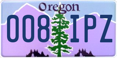 OR license plate 008IPZ