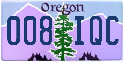 OR license plate 008IQC