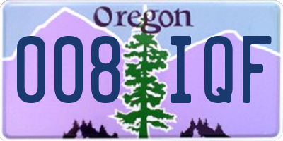 OR license plate 008IQF