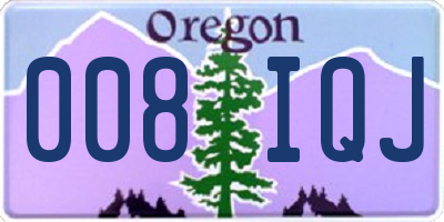 OR license plate 008IQJ