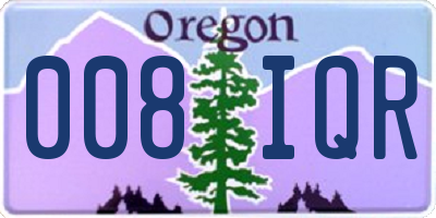 OR license plate 008IQR