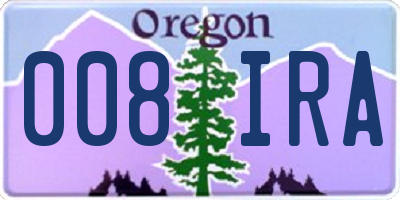 OR license plate 008IRA