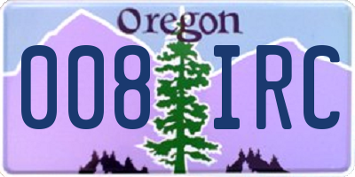 OR license plate 008IRC