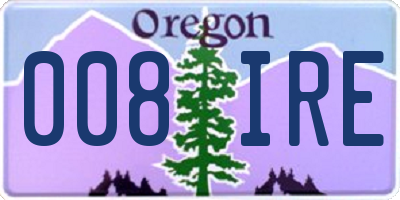 OR license plate 008IRE